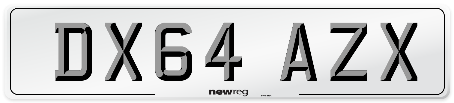 DX64 AZX Number Plate from New Reg